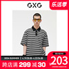 GXG男装黑白条纹简约时尚短袖POLO衫男潮流 2023年夏季