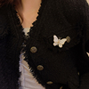 小香风珍珠蝴蝶胸针设计感小众胸花，别针高端精致时尚女西装配饰