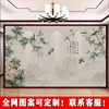立体书房花鸟电视背景墙中国风水墨山水竹子壁布中式客厅沙发壁画