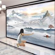 中式墙壁背景装饰粘3d立体墙贴电视墙面客厅贴画2023纸自壁布