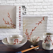 高温陶瓷餐具套装高档简约日式家用碗碟盘子套装创意瓷器