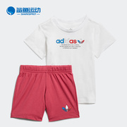 Adidas/阿迪达斯 三叶草幼儿短袖印花运动套装 GN7415