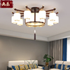 新中式客厅灯乌金木大厅吊灯，卧室书房餐厅木艺，中国风别墅灯具