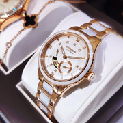 罗宾尼手表女韩版简约气质时尚潮流韩版防水自动机械表陶瓷手表