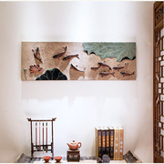 中式荷花浮雕壁饰树脂墙饰鱼戏莲香客厅玄关背景墙面装饰画挂件