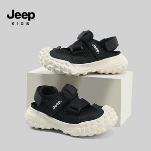 jeep童鞋男童凉鞋运动透气夏款鞋子2024儿童，包头沙滩鞋一脚蹬
