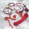 纯手工编织红色手链可调节大小石榴石，盐源玛瑙菩提原创设计608003
