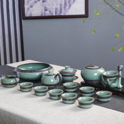 景德镇哥窑茶具套装功夫茶具，整套陶瓷茶杯茶壶冰裂瓷器