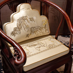 实木椅垫中式红木椅乳胶垫，餐椅垫新中式圈椅太师椅垫子茶椅垫防滑