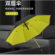 30寸自动雨伞双层长柄超大号彩纤维4s店，商务直杆高尔夫广告伞