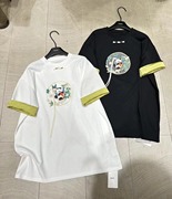 单品DANPIN 2024春季新中式国风熊猫刺绣挽边设计显瘦短袖t恤