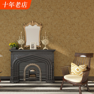 美式墙纸复古轻奢卧室客厅纯色素色咖啡卡其奶咖色棕色背景墙壁纸