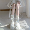 QICAIZ品牌设计 毛球jk小腿袜保暖可爱珊瑚绒雪地靴袜子中筒袜