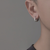 几何耳环高级感纯银耳钉2022年男女潮养耳洞耳圈耳扣情侣耳饰