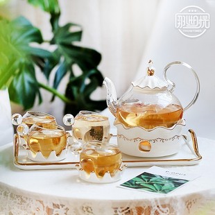 那些时光欧式茶具花，茶杯套装精致英式下午茶具耐高温玻璃花茶壶