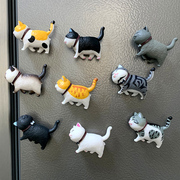日式创意动物领结猫冰箱贴磁贴3D小猫咪吸铁石可爱磁性贴韩国