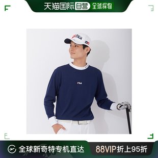 日本直邮FILA GOLF 男士高领长袖T恤 配色款式 高保温 UV防护 适