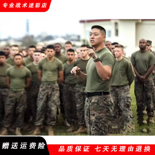 美军体能训练服短袖军旅，t恤战术套装军绿色，夏季训作服运动休闲男