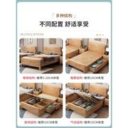 北欧实木床1.35米小户型，家用单人床1米2储物床儿童床1米床经