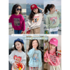奶油kids童装儿童卡通卫衣，2024秋款韩版女童圆领洋气长袖上衣