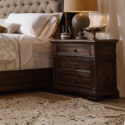 美式床头柜轻奢实木三p斗柜柜式乡村复物做旧床边储古法高端家具