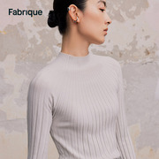 Fabrique 珍珠灰色高领套头针织衫2023秋季上衣打底衫女