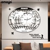 3D立体墙面装饰钟表创意世界地图挂钟客厅静音石英钟现代简约大气