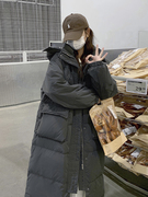 灰色长款羽绒服女2023年冬季韩系工装高级感炸街面包服外套潮