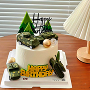 特种兵主题蛋糕装饰摆件，军事部队坦克火箭炮，导弹男孩儿童周岁玩具