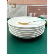 盘子碗家用2022圆盘陶瓷白色大号商用炒菜碟子8寸深盘9寸磁盘