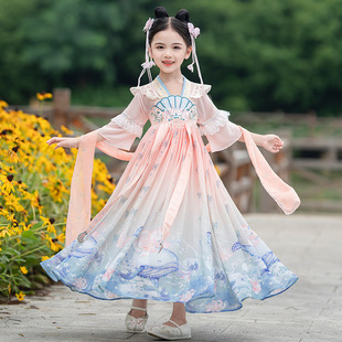 五岁六岁七岁八岁九岁十岁汉服女童连衣裙夏装古装儿童中国风唐装