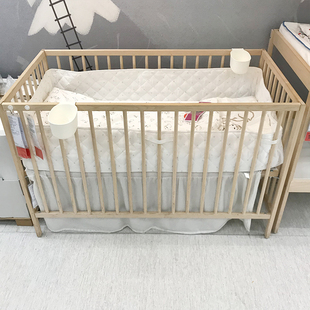 宜家辛格莱婴儿床bb小床新生儿童边床欧式新生儿床实木床北欧风