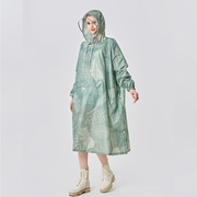 捷达雨衣成人男女长款户外徒步旅游骑行背包反光雨披复古元素