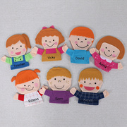 手偶玩具英语人物组合手指，玩偶套指偶手套婴儿布娃娃幼儿园阅读区