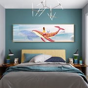 2021满钻钻石画现代卡通，蓝色天空鲸鱼，客厅卧室床头贴钻十字绣