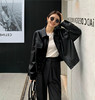 黑色短款pu小皮衣，外套女2024年春秋韩版时尚复古咖色夹克上衣