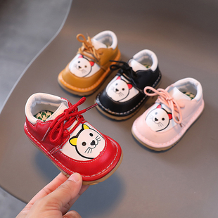 婴儿学步鞋春秋宝宝叫叫鞋可爱防滑男女季，0-1-2岁软底魔术贴单鞋