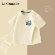 拉夏贝尔男童短袖t恤纯棉衣服，儿童夏季上衣帅气童装宝宝薄款半袖