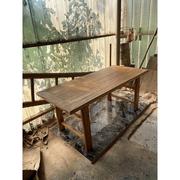 老榆木茶桌实木吧台新中式复古茶台原木餐桌椅组合风化民俗老门板