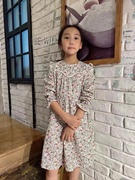 蓝狗城堡童装出口韩国品牌女童蕾丝花边长袖连衣裙