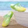 夏渐变色玛丽珍洞洞鞋女厚底沙滩塑料拖鞋外穿雨鞋凉鞋大码40 41
