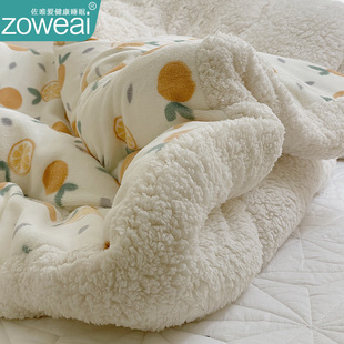 羊羔绒毛毯被子冬季加厚盖毯珊瑚绒，毯子床上用宿舍午睡毯加绒保暖