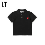 IT CDG PLAY COMME des GARCONS川久保玲童装polo衫休闲爱心刺绣