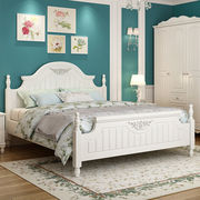 韩式床田园床高箱储物床公主床，双人床白色欧式床板式床主卧家具