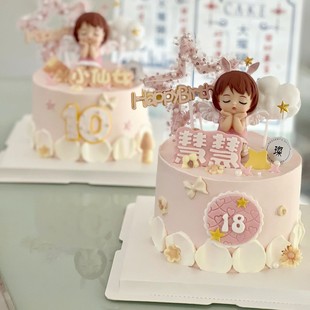 安妮宝贝蛋糕装饰摆件可爱天使，翅膀女孩小公主，生日装扮烘焙插件