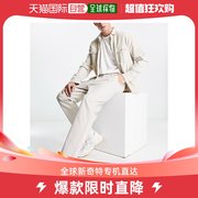 香港直邮潮奢 ASOS 男士skater 设计浅灰色斜纹棉布裤