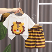 男童1-4岁夏装套装女宝宝18个月短袖卡通动物两件套5小童洋气衣服