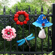 户外花园庭院墙上铁艺墙面，装饰品挂件花朵蝴蝶幼儿园阳台壁挂壁饰