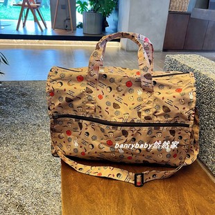 日系可爱卡通折叠旅行袋樱桃小丸子收纳包单肩斜挎行李包