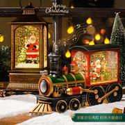 圣诞节装饰品小夜灯音乐盒桌面，摆件场景布置圣诞老人，火车创意礼物
